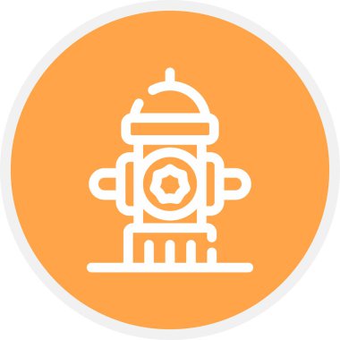 Yangın Hattı Çemberi Basit Simge, Vektör İllüstrasyonu