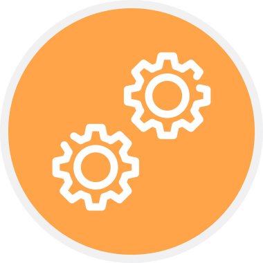 Ayarlar Satır Çemberi Basit Simge, Vektör İllüstrasyonu