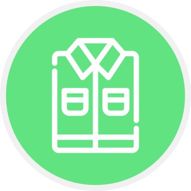 Gömlek Çizgisi Çemberi Basit Simge, Vektör İllüstrasyonu