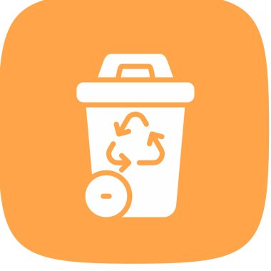 Çöp Kutusunun Geri Dönüşümü Basit Simge, Vektör İllüstrasyonu