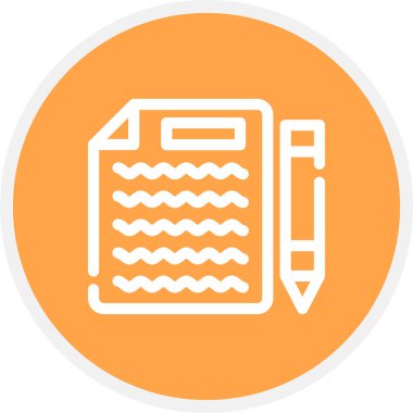 El Yazımı Notlar Satır Çemberi Basit Simge, Vektör Resimleri