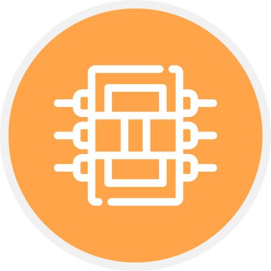 IC Satır Çemberi Basit Simge, Vektör İllüstrasyonu