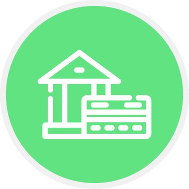 Bankacılık Ticaret Hattı Çemberi Basit Simge, Vektör Resimleri