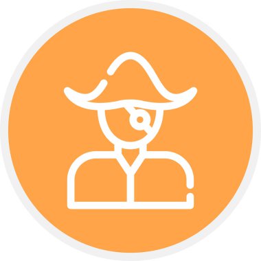 Korsan Satırı Çemberi Basit Simge, Vektör İllüstrasyonu