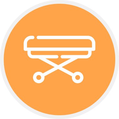 Hastane Yatak Hattı Çemberi Basit Simge, Vektör İllüstrasyonu