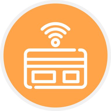 Akıllı Kart Satırı Çemberi Basit Simge, Vektör Resimleri