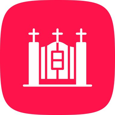 Cementery Kapısı Basit Simge, Vektör İllüstrasyonu
