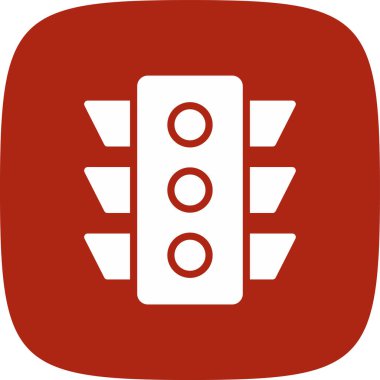 trafik ışığı basit simgesi, vektör çizim