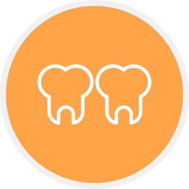 Dişler Çizgisi Çemberi Basit Simge, Vektör İllüstrasyonu