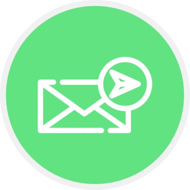 E- posta Satırı Çemberi Basit Simge, Vektör Resmini Gönder