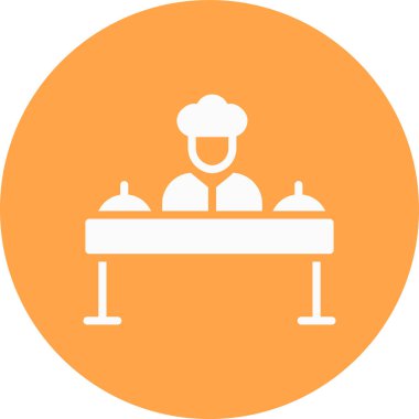 Şef. Web simgesi vektör illüstrasyonu