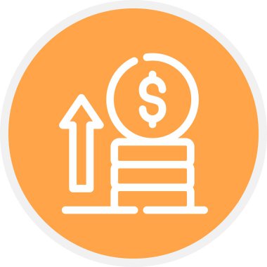 Kâr Çizgisi Çemberi Basit Simge, Vektör İllüstrasyonu