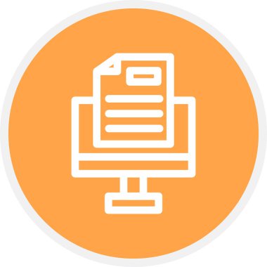 Satır Çemberi Basit Simgesi, Vektör İllüstrasyonu