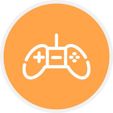 Joystick Satır Çemberi Basit Simge, Vektör İllüstrasyonu