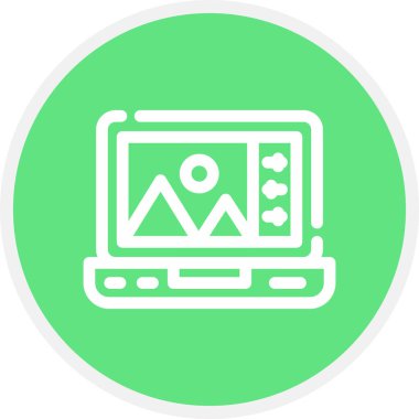 Fotoğraf Düzenleme Satırı Çemberi Basit Simge, Vektör İllüstrasyonu