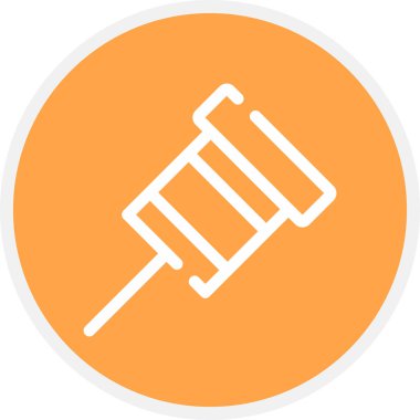 Thumbtack Satır Çemberi Basit Simge, Vektör Resimleri