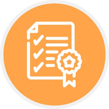 Sertifika Satırı Çemberi Basit Simge, Vektör Resimleri