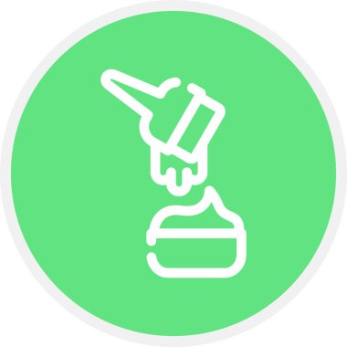 Boyalı Çizgi Çemberi Basit Simge, Vektör İllüstrasyonu