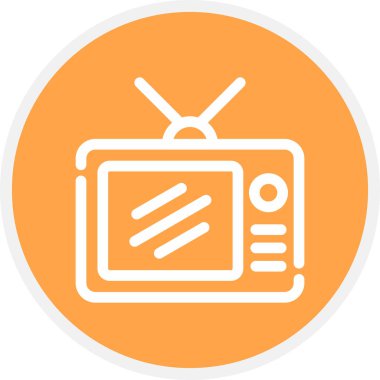 Tv Satır Çemberi Basit Simge, Vektör İllüstrasyonu