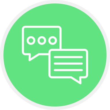 Sohbet Hattı Çemberi Basit Simge, Vektör İllüstrasyonu