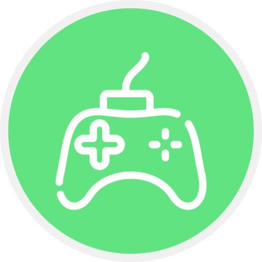 Oyun Denetleyici Satır Çemberi Basit Simge, Vektör Resimleri