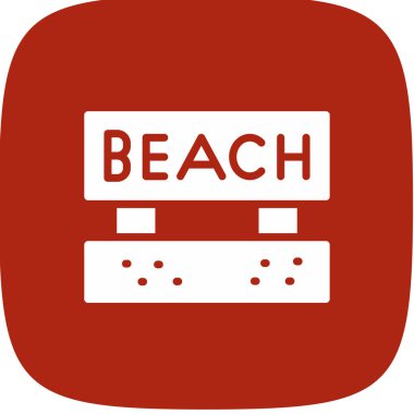 Plaj Simgesi, Vektör İllüstrasyonu