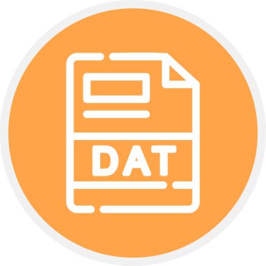 DAT Satır Çemberi Basit Simge, Vektör İllüstrasyonu