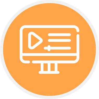 Ders Satırı Çemberi Basit Simge, Vektör İllüstrasyonu