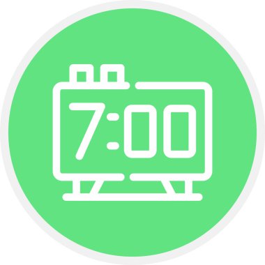 Alarm Saat Çizgisi Çemberi Basit Simge, Vektör Resimleri