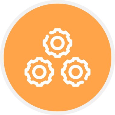 İş Ayarları Satır Çemberi Basit Simge, Vektör İllüstrasyonu