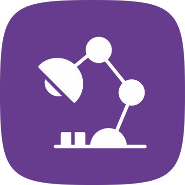 Masa Lambası Basit Simge, Vektör İllüstrasyonu