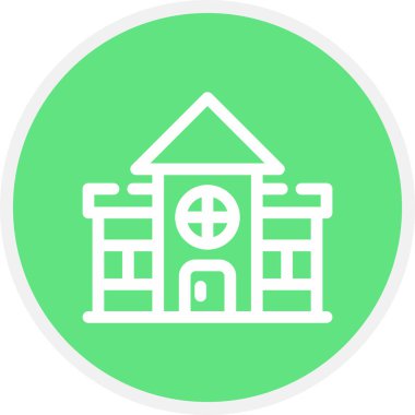 Emeklilik Evi Çemberi Basit Simge, Vektör İllüstrasyonu