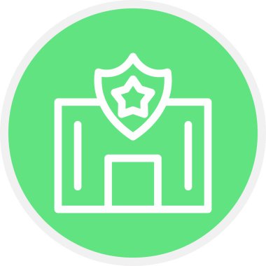 Polis Merkezi Hat Çemberi Basit Simge, Vektör İllüstrasyonu