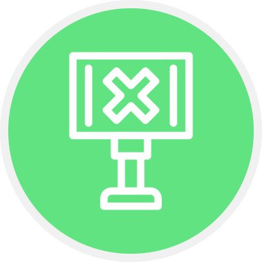 Demiryolu Geçiş Çemberi Basit Simge, Vektör Resimleri