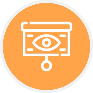 Görüş Çizgisi Çemberi Basit Simge, Vektör İllüstrasyonu