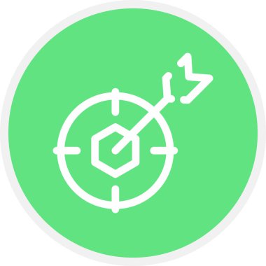 Yerleştirilmiş Hedef Satır Çemberi Basit Simge, Vektör Resimleri