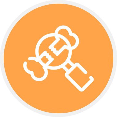 Arkeoloji Çizgisi Çemberi Basit Simge, Vektör İllüstrasyonu