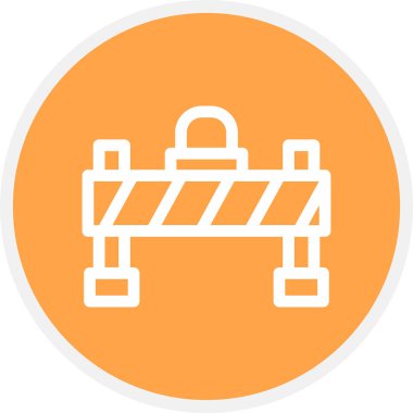 Bariyer Çizgisi Çemberi Basit Simge, Vektör İllüstrasyonu