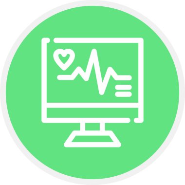 Monitör Satır Çemberi Basit Simge, Vektör Resimleri