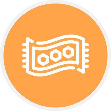 Sihirli Halı Çizgisi Çemberi Basit Simge, Vektör İllüstrasyonu