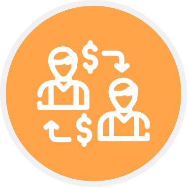 PP Ödünç Satır Çemberi Basit Simge, Vektör Resimleri