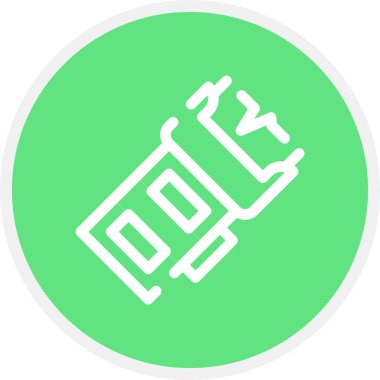 Sersemletici Silah Hattı Çemberi Basit Simge, Vektör İllüstrasyonu