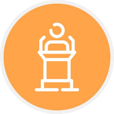 Konuşma Satırı Çemberi Basit Simge, Vektör İllüstrasyonu