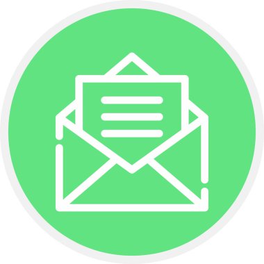 E- posta Satırı Çemberi Basit Simge, Vektör Resimleri