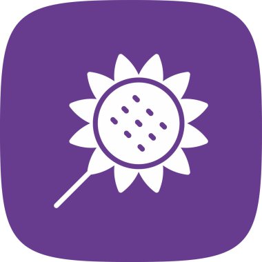 Ayçiçeği basit simgesi, vektör illüstrasyonu