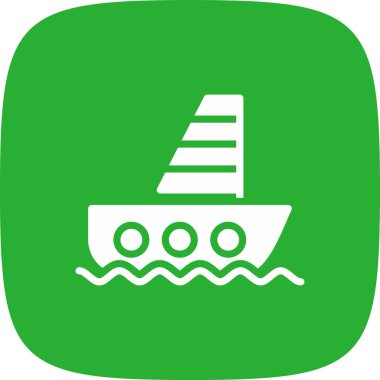 Windsurfing Basit Simge, Vektör İllüstrasyonu