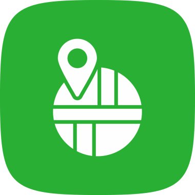 Harita konumu simgesi yeşil vektörü beyaz arkaplanda izole edildi. harita vektör işareti