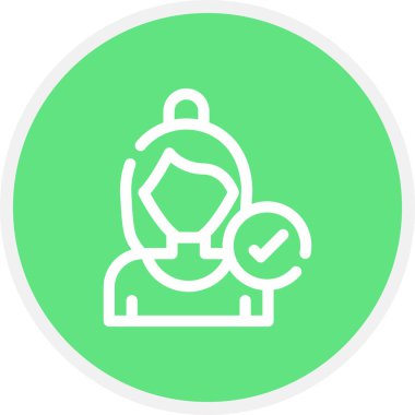 Kullanıcı Satırı Çemberi Basit Simge, Vektör Resmini Düzelt