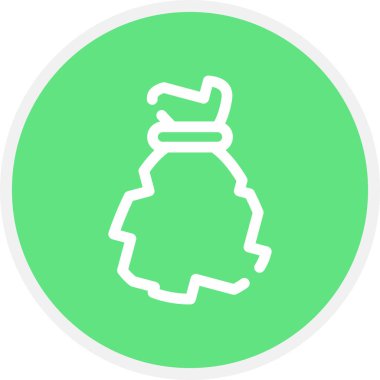 Atık Torba Satırı Çemberi Basit Simge, Vektör Resimleri