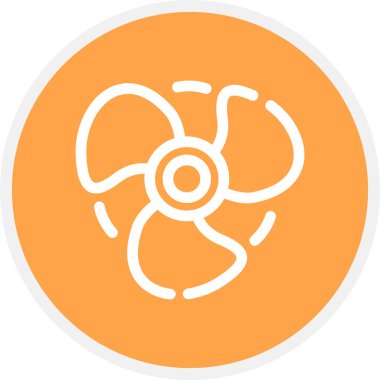 Pervane Çizgisi Çemberi Basit Simge, Vektör İllüstrasyonu